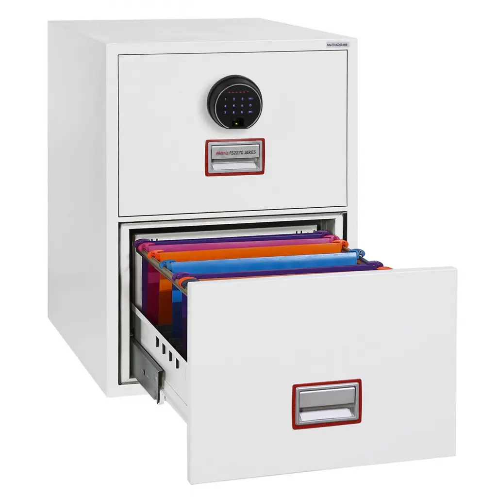 Phoenix World Class Vertical Fire File 2 Drawer Filing Cabinet With Fingerprint Lock - FS2272F