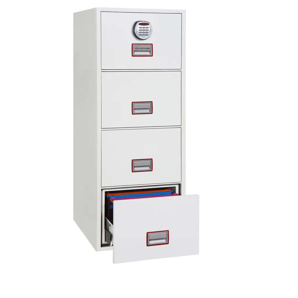 Phoenix World Class Vertical Fire File 4 Drawer Filing Cabinet With Electronic Lock - FS2274E