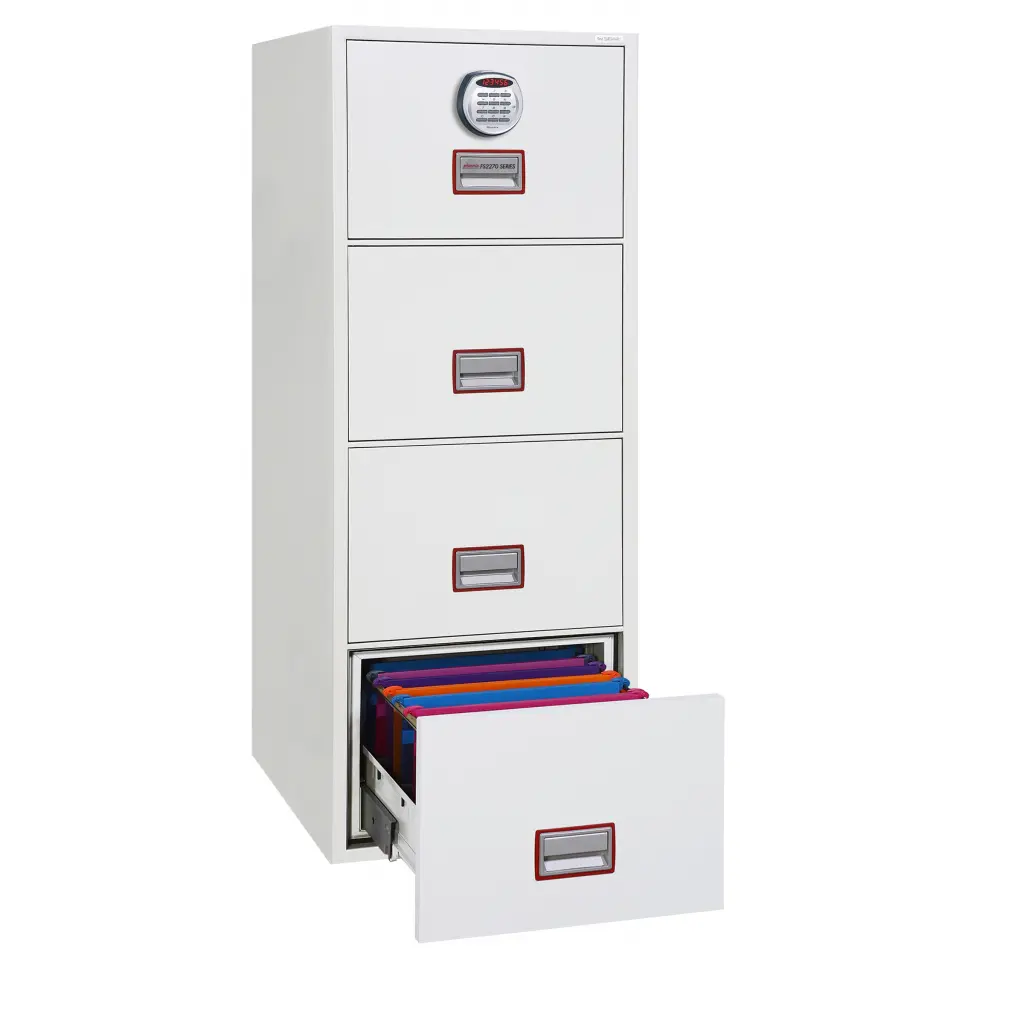 Phoenix World Class Vertical Fire File 4 Drawer Filing Cabinet With Electronic Lock - FS2274E