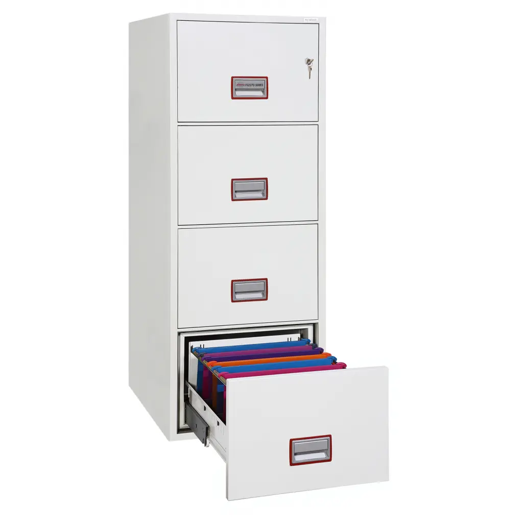 Phoenix World Class Vertical Fire File 4 Drawer Filing Cabinet With Key Lock - FS2274K