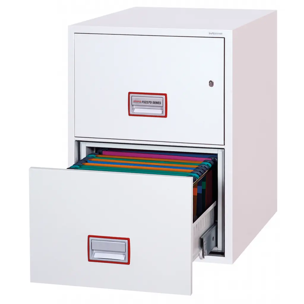 Phoenix World Class Vertical Fire File 2 Drawer Filing Cabinet With Key Lock - FS2272K