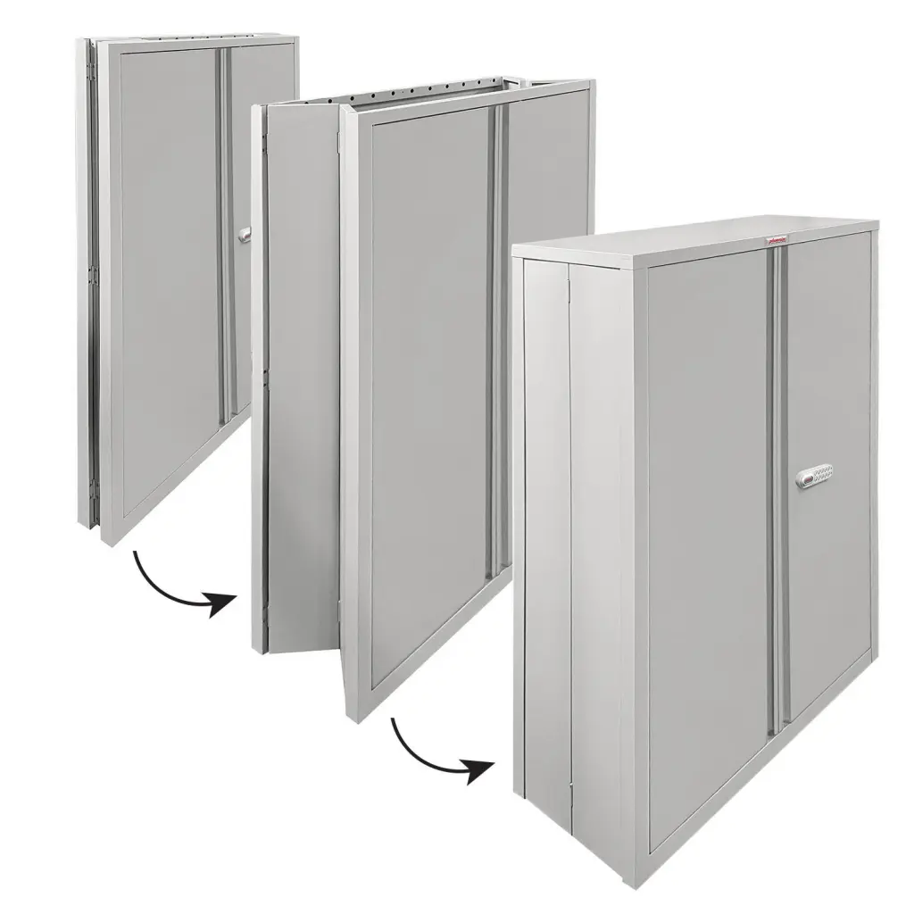 Phoenix SCF Series 2 Door 3 Shelf Steel Storage Cupboard With Electronic Lock Grey - SCF1491GGE