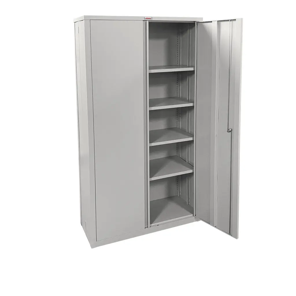 Phoenix SCF Series 2 Door 4 Shelf Steel Storage Cupboard With Key Lock Grey - SCF1891GGK