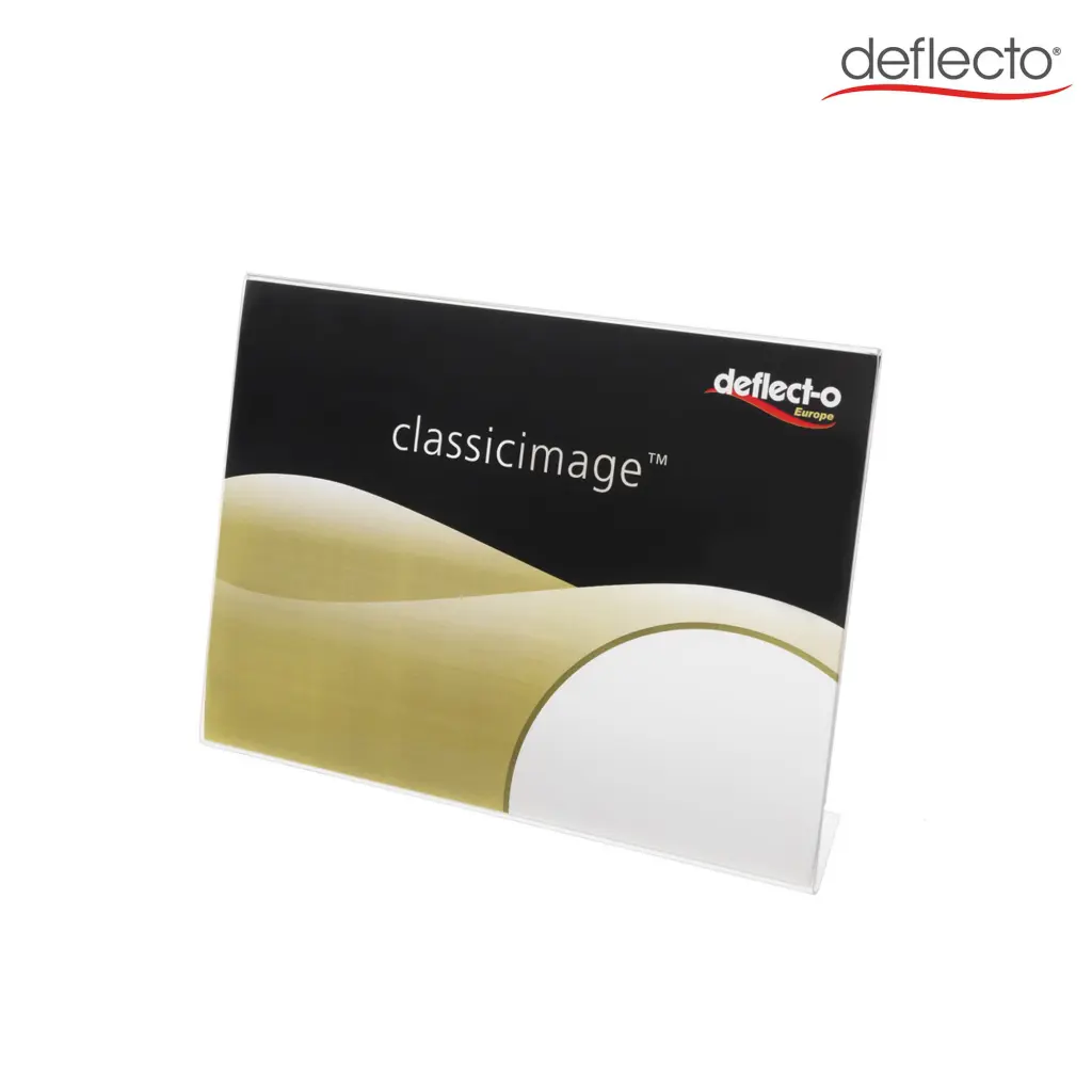 Deflecto A6 Landscape Slanted Literature Display Sign Holder Crystal Clear - 684201