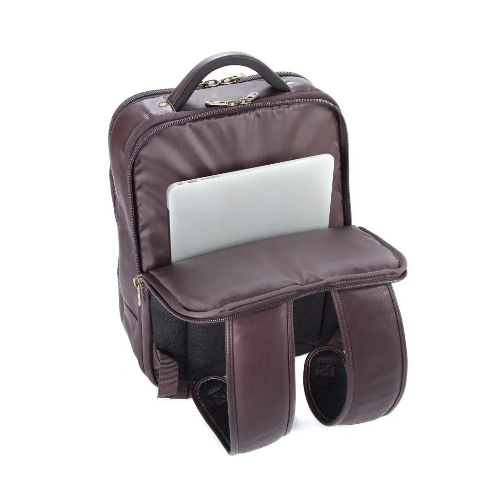 Falcon Colombian Leather 15.6in Laptop Backpack brown - FI6706