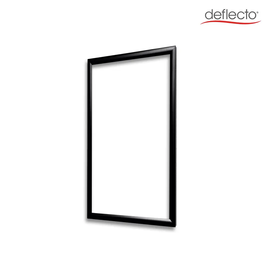 Deflecto A2 Wall Mounted 25mm Aluminium Snap Frame Literature Display Sign Holder Black - SFA2B