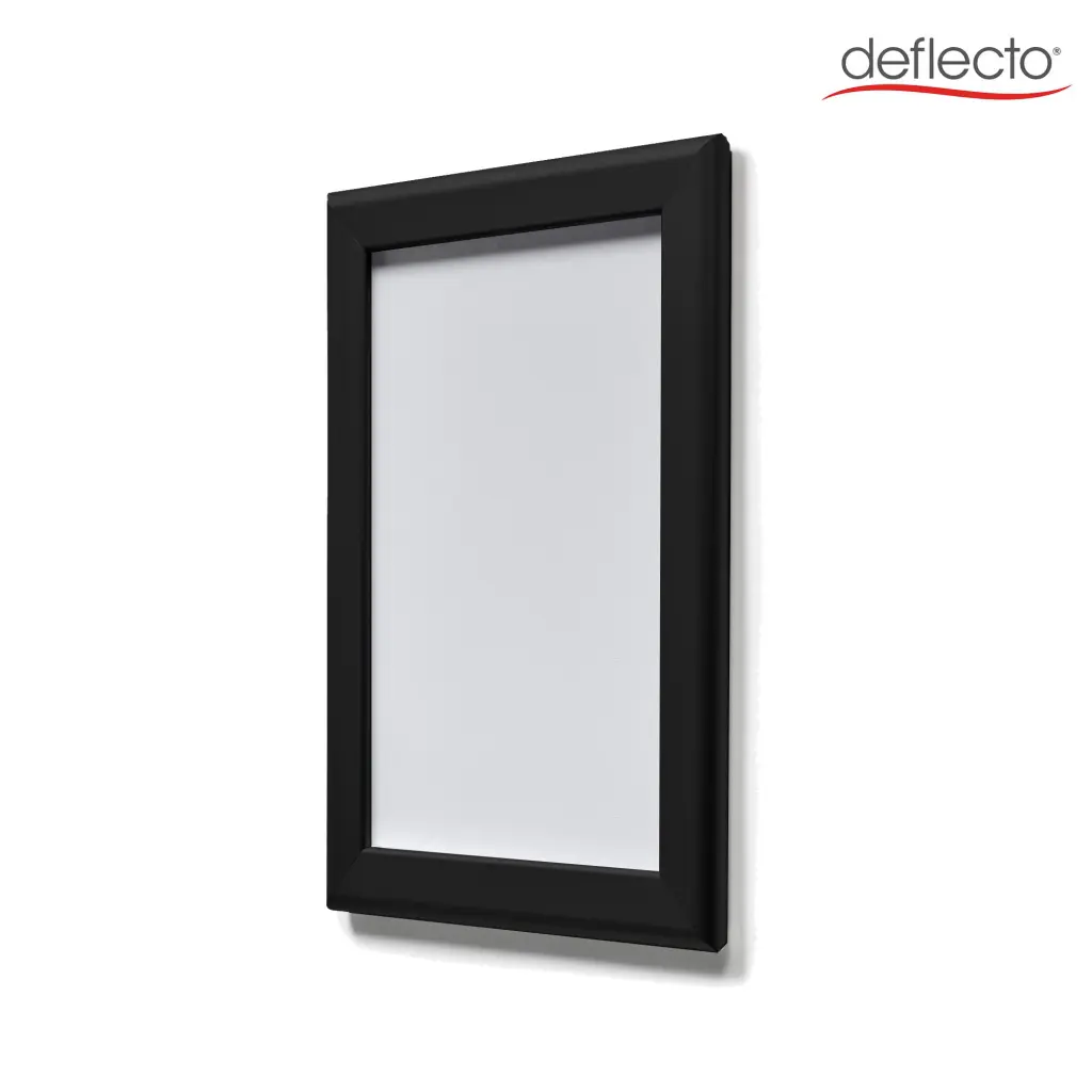 Deflecto A3 Wall Mounted 25mm Aluminium Snap Frame Literature Display Sign Holder Black - SFA3B