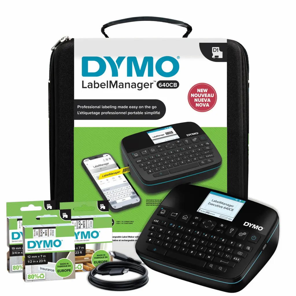 Dymo LabelWriter 640CB Portable & Rechargeable Label Maker with Dual Connectivity  Kitcase - 2202121