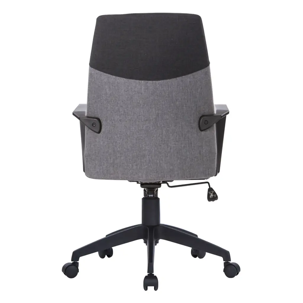 Nautilus Designs Clyde High Back Two Tone Fabric Executive Office Chair With Modern Angular Fixed Arms Grey/Black - BCF/F569/GY-BK