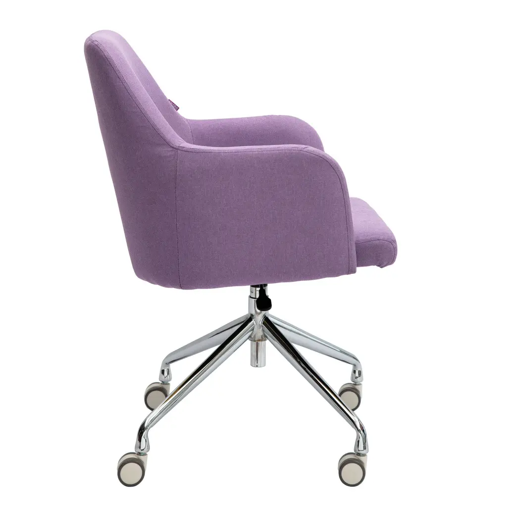 Nautilus Designs Girona Contemporary Fabric Medium Back Armchair With Both Castor and Glide Options Included Purple - BCF/Z410/PL