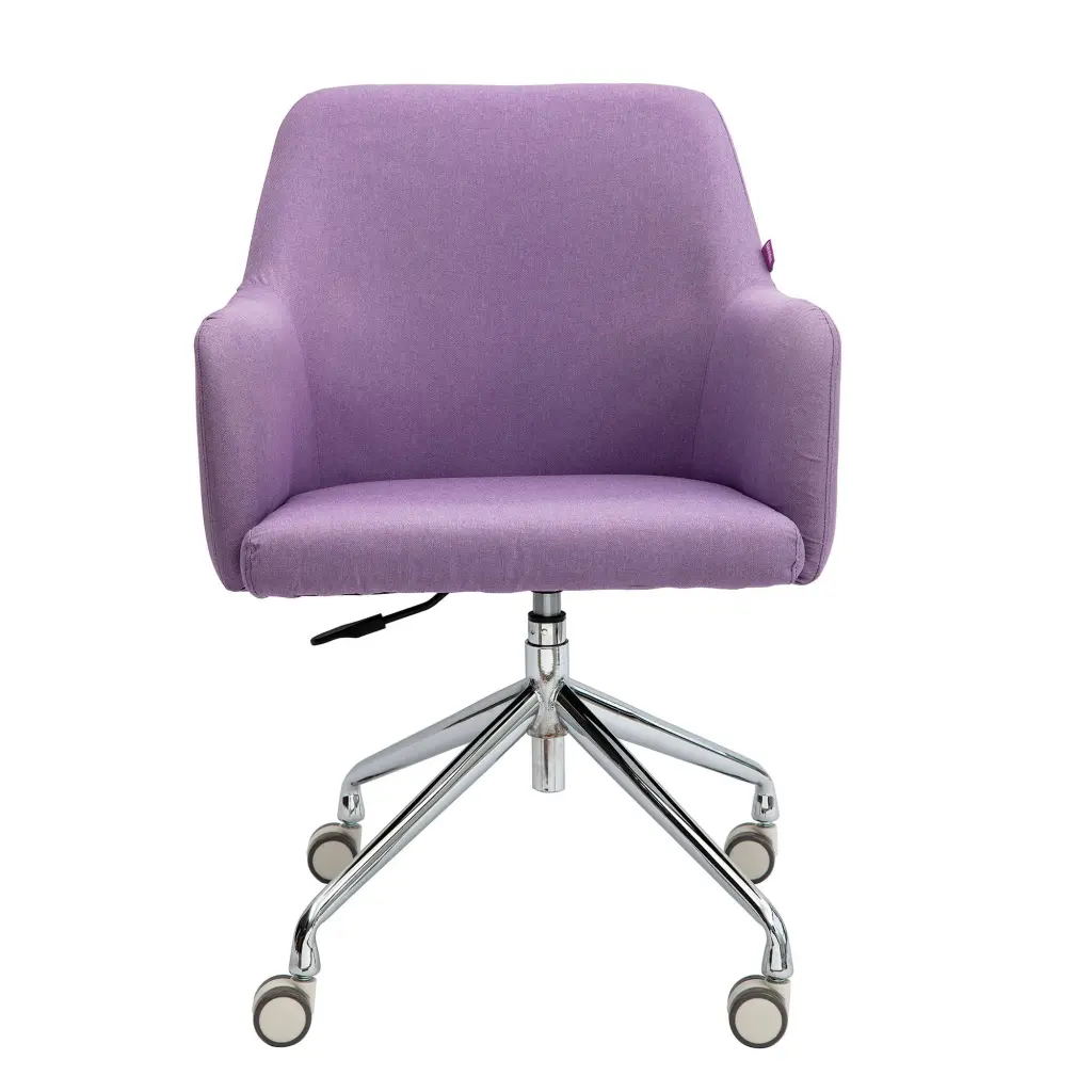 Nautilus Designs Girona Contemporary Fabric Medium Back Armchair With Both Castor and Glide Options Included Purple - BCF/Z410/PL