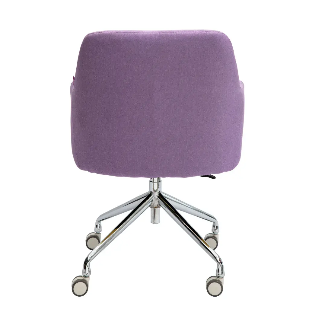 Nautilus Designs Girona Contemporary Fabric Medium Back Armchair With Both Castor and Glide Options Included Purple - BCF/Z410/PL