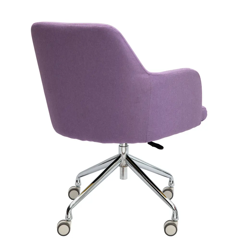 Nautilus Designs Girona Contemporary Fabric Medium Back Armchair With Both Castor and Glide Options Included Purple - BCF/Z410/PL