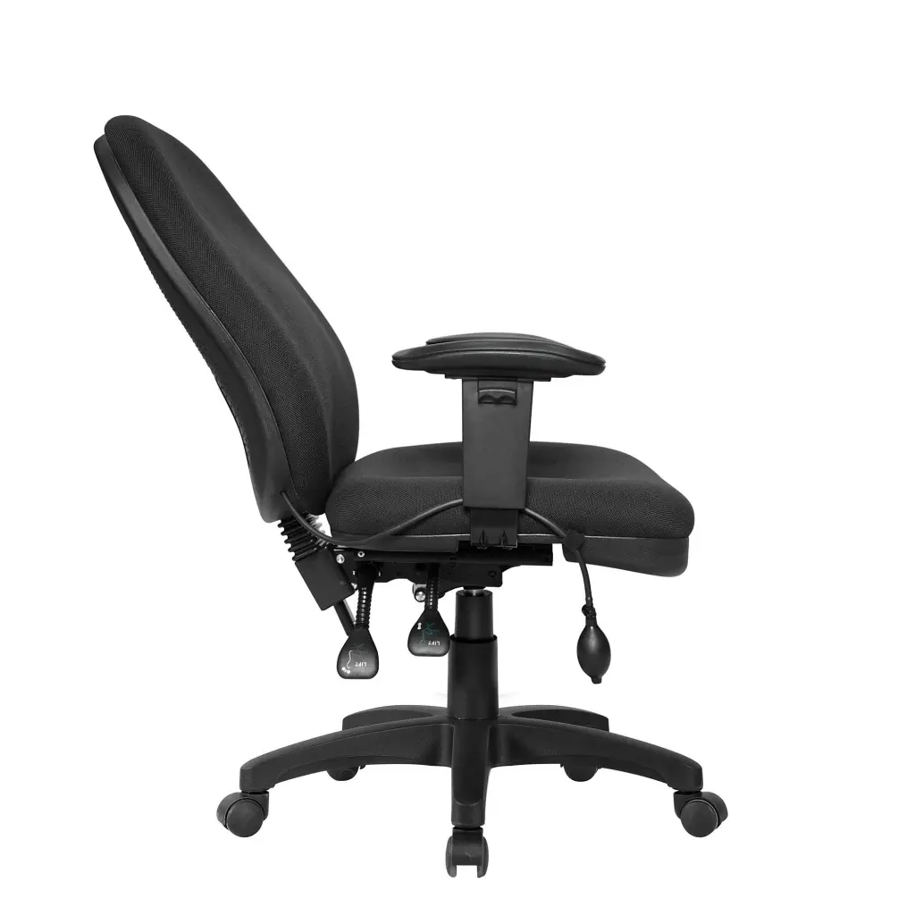 Nautilus Designs Harrison High Back Operator Office Chair With Height Adjustable Back and Arms Black - BCF/K384/BK