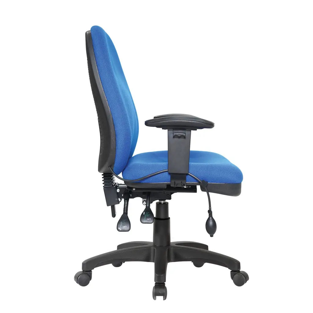 Nautilus Designs Harrison High Back Operator Office Chair With Height Adjustable Back and Arms Blue - BCF/K384/BL