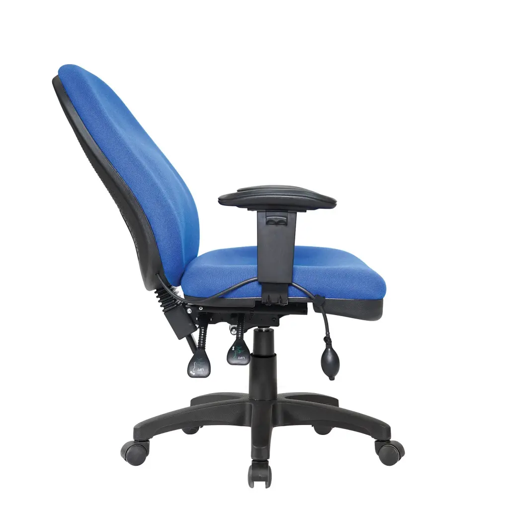 Nautilus Designs Harrison High Back Operator Office Chair With Height Adjustable Back and Arms Blue - BCF/K384/BL