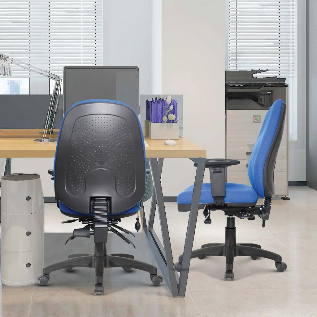 Nautilus Designs Harrison High Back Operator Office Chair With Height Adjustable Back and Arms Blue - BCF/K384/BL