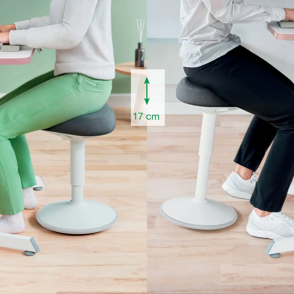 Leitz Ergo Active Sitting Stool With Comfort Seat Light Grey - 65440085