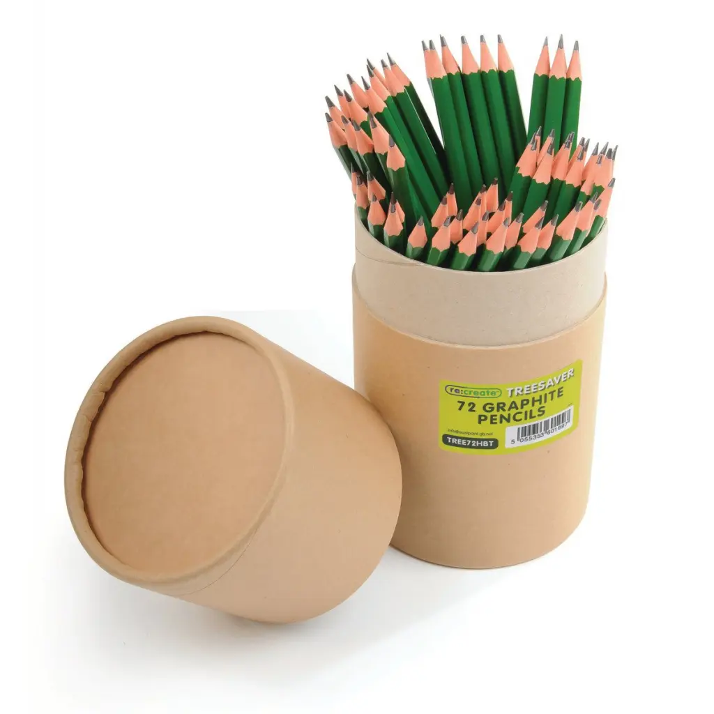 Re:create Treesaver Wood Free HB Pencils (Tube 72) - TREE72HBT