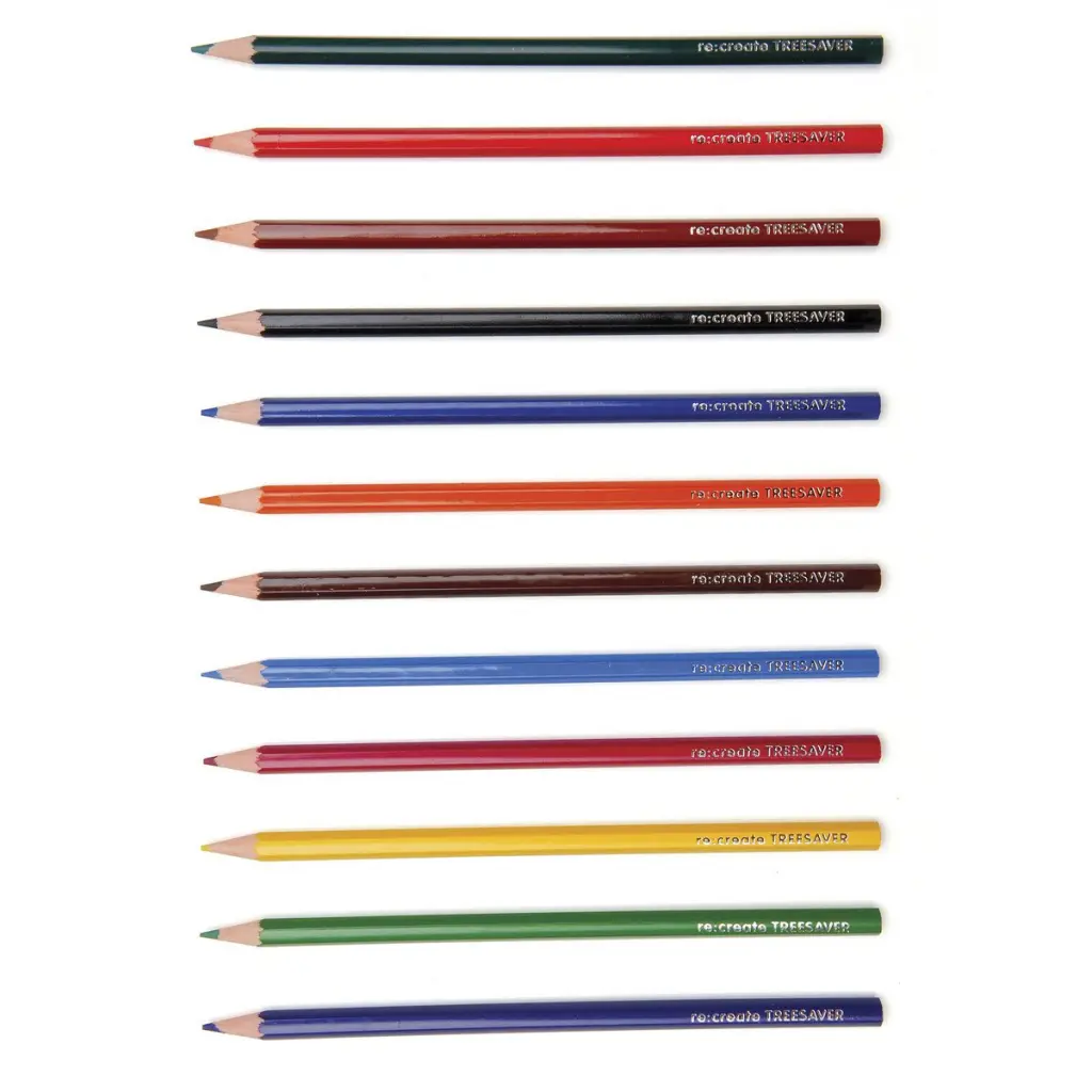 Re:create Treesaver Colouring Pencils Assorted Colours (Pack 12) - TREE12COL