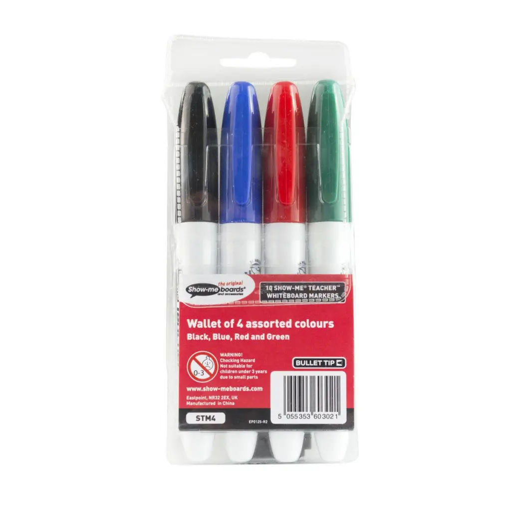 Show-me Teacher Drywipe Marker Assorted Colours (Pack 10) - STM4