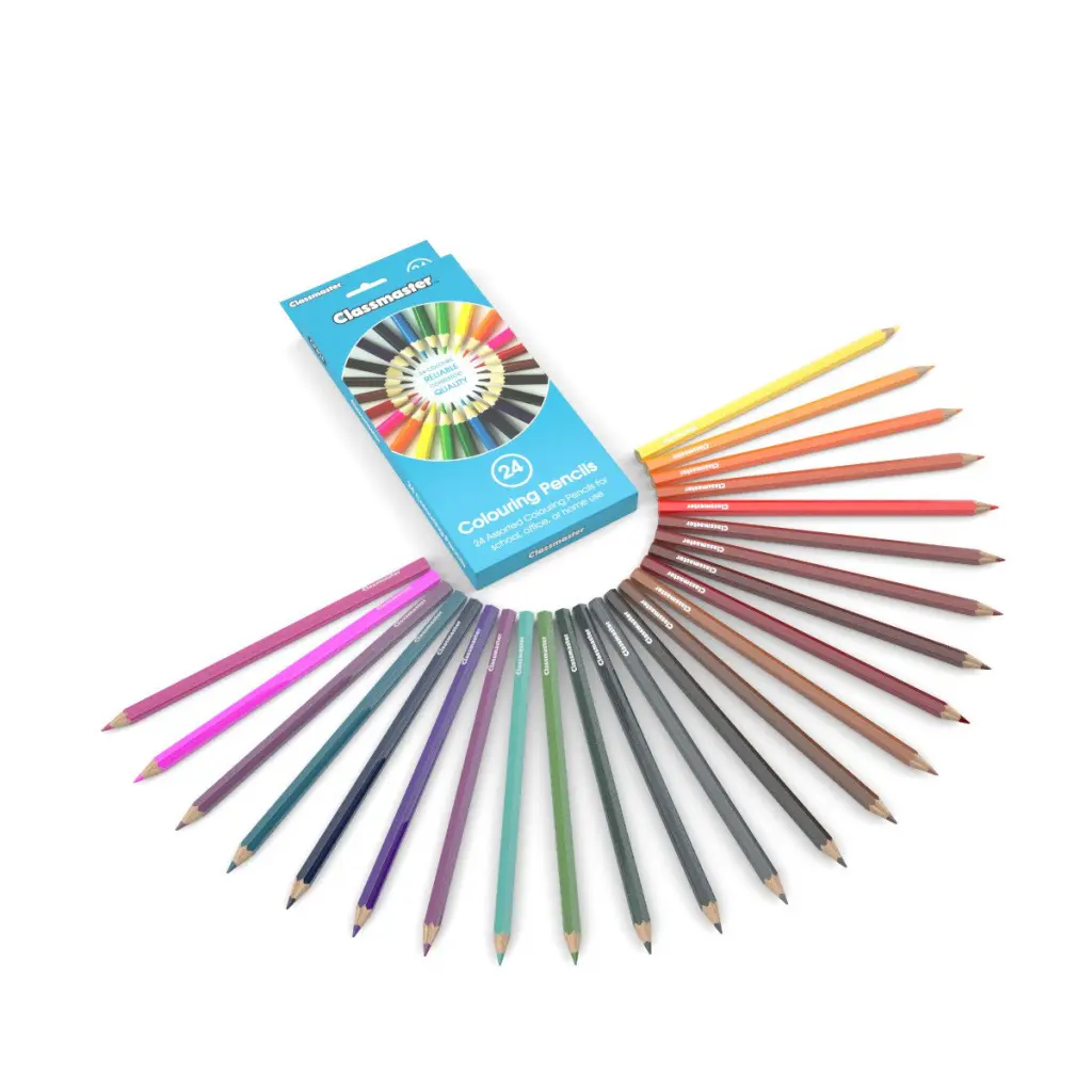 Classmaster Colouring Pencils in 12 Assorted Colours (Pack 24) - CPW24