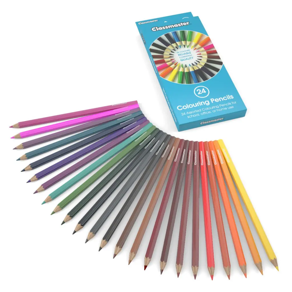 Classmaster Colouring Pencils in 12 Assorted Colours (Pack 24) - CPW24