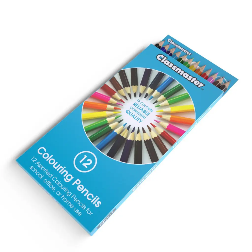 Classmaster Colouring Pencils in Assorted Colours (Pack 12) - CPW12