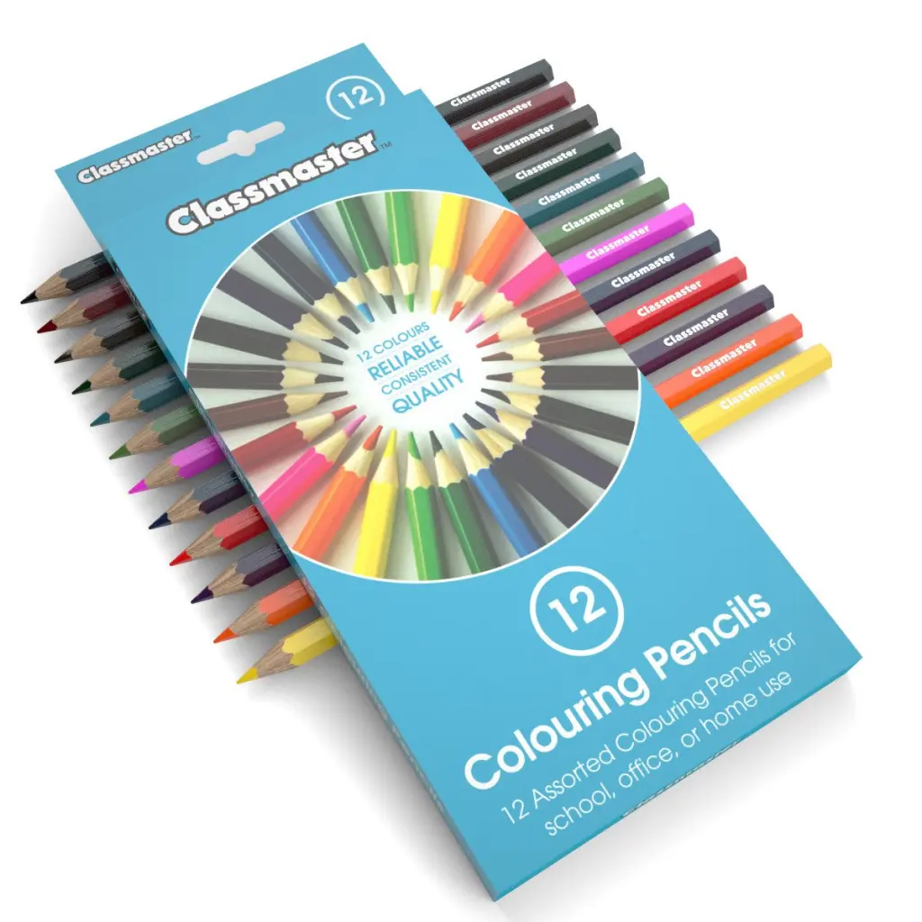 Classmaster Colouring Pencils in Assorted Colours (Pack 12) - CPW12