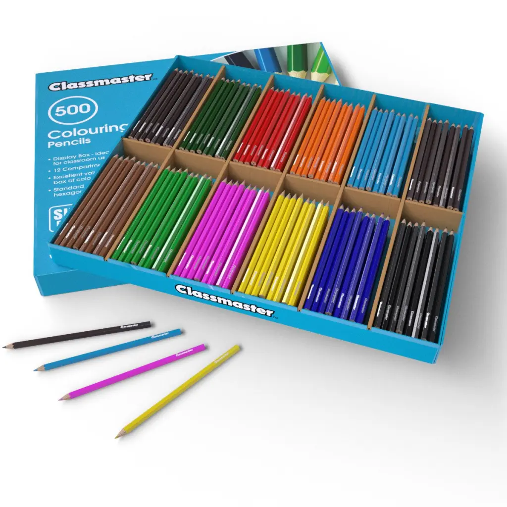 Classmaster Colouring Pencils in 12 Assorted Colours (Pack 500) - CP500