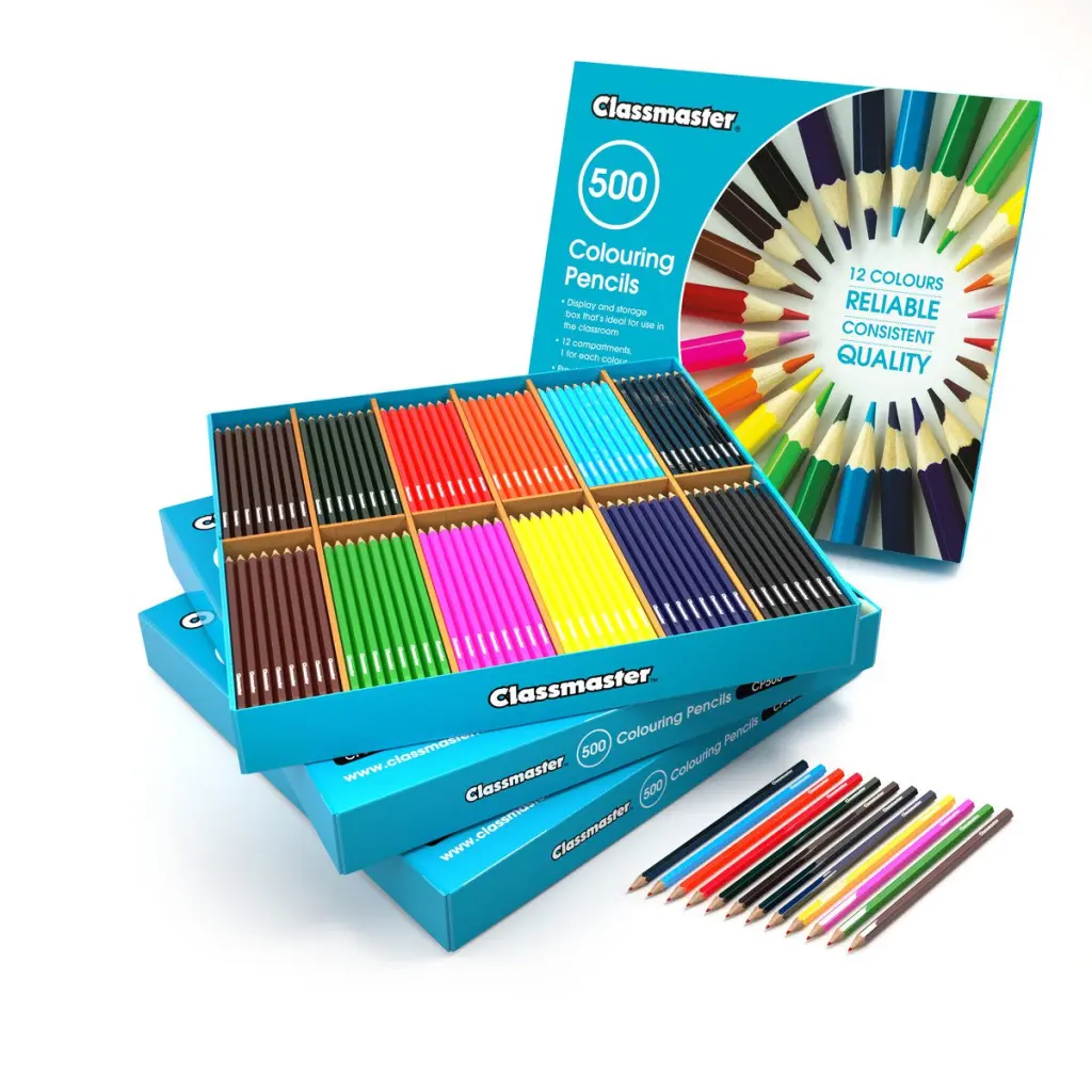 Classmaster Colouring Pencils in 12 Assorted Colours (Pack 500) - CP500