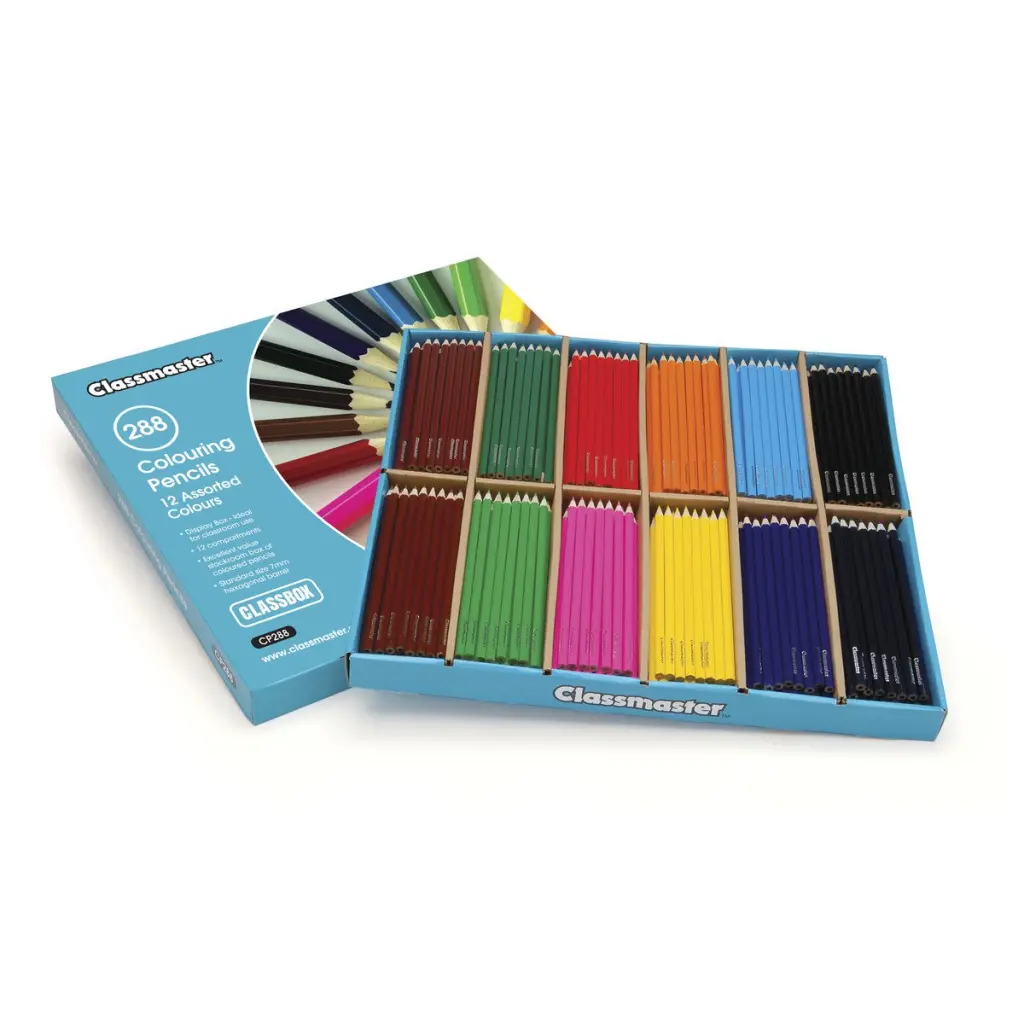 Classmaster Colouring Pencils in 12 Assorted Colours (Pack 288) - CP288