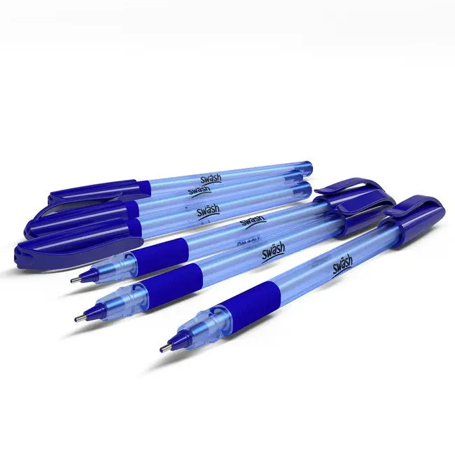 Swash Premium Triangular Medium Tip Ballpoint Pens Blue Plus 3 FREE Purple Ballpoint Pens (Pack 40+3 FREE) - BBT40BU