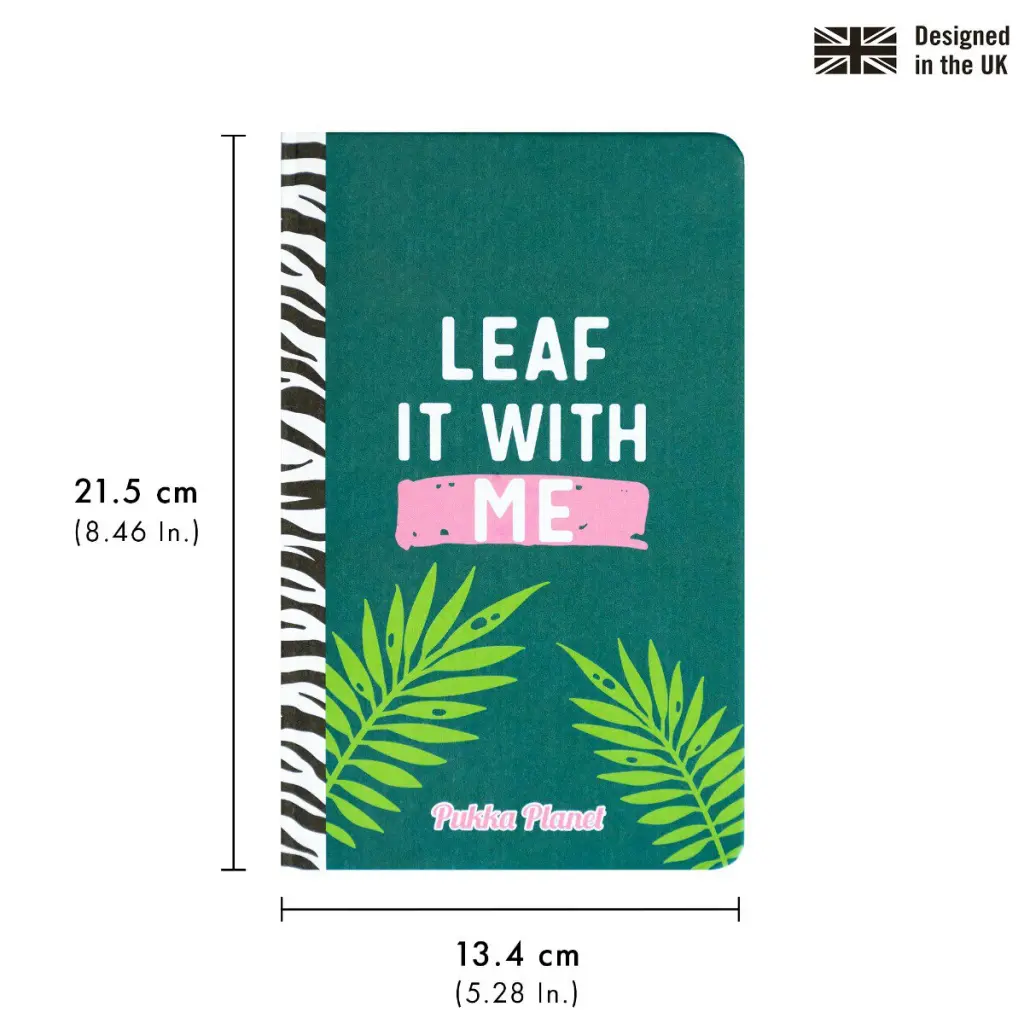 Pukka Planet Casebound Notebook 134 x 215mm 192 8mm Ruled 90gsm Pages Leaf It With Me - 9765-SPP