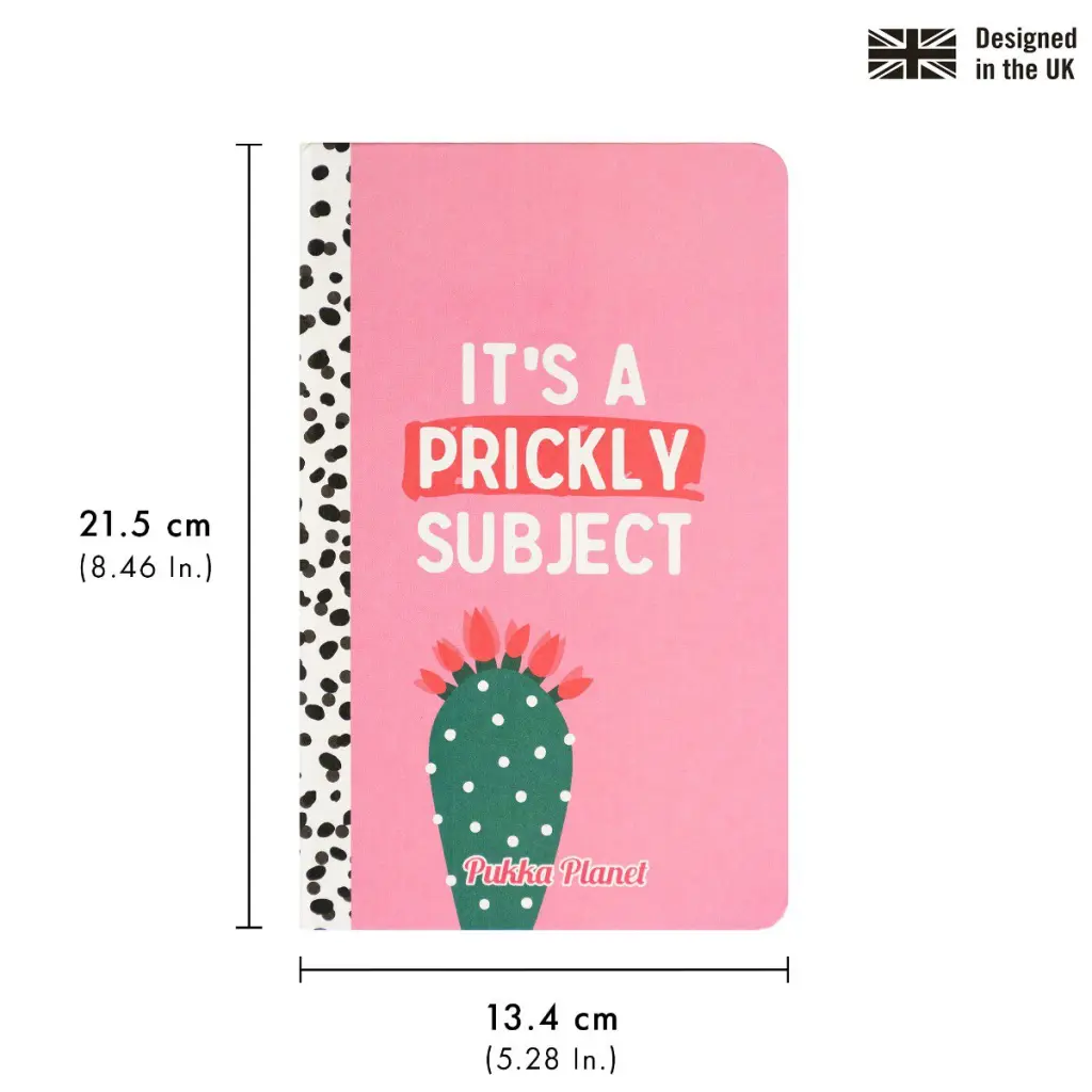 Pukka Planet Casebound Notebook 134 x 215mm 192 8mm Ruled 90gsm Pages Its a Prickly Subject - 9764-SPP