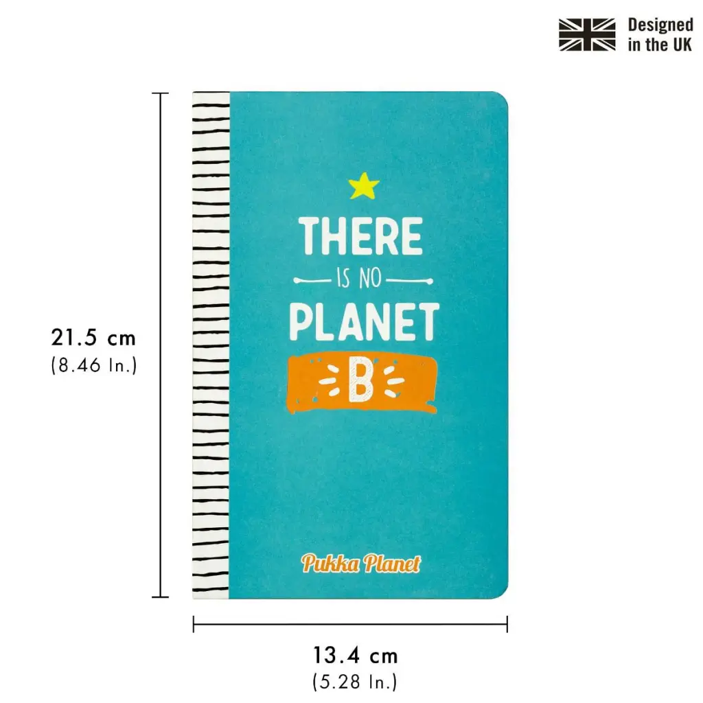 Pukka Planet Casebound Notebook 134 x 215mm 192 8mm Ruled 90gsm Pages There Is No Planet B - 9703-SPP