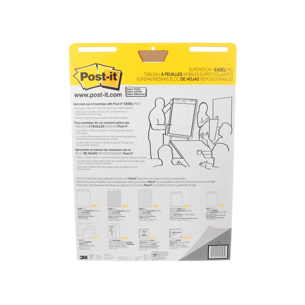 Post-it Super Sticky Meeting Chart Easel Pad Plain 635x762mm 30 Sheets White (Pack 6) 7000052624