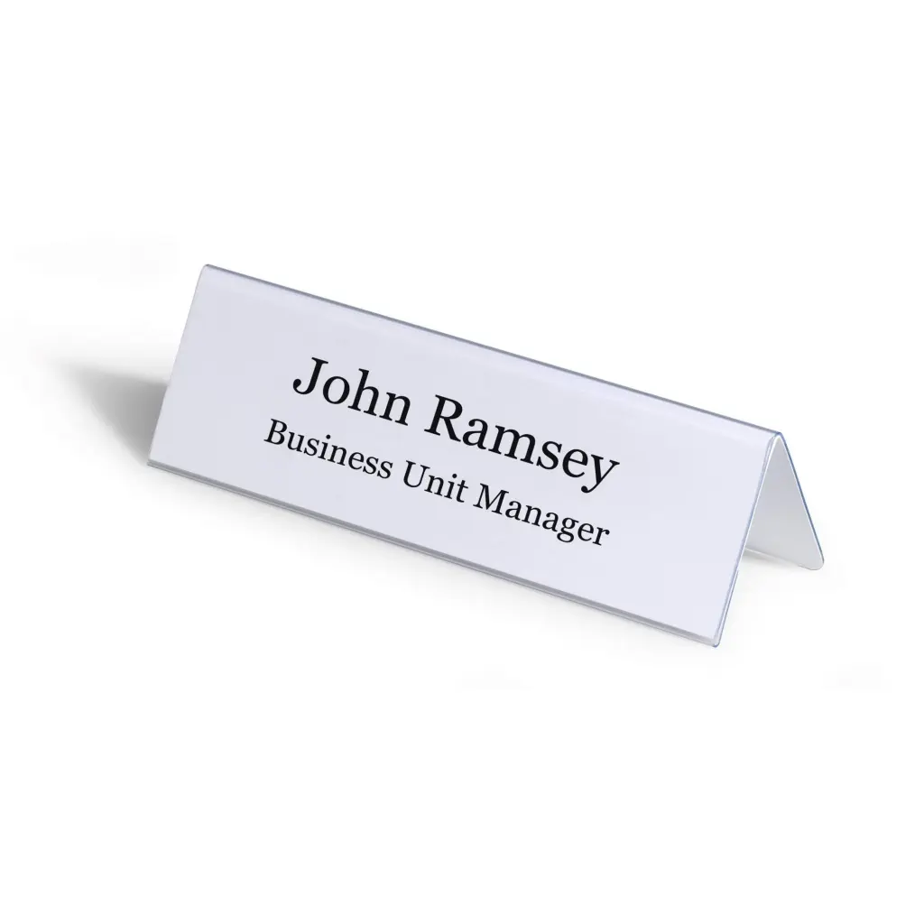 Durable Table Place Name Holder 61x210mm Transparent (Pack 25) - 805219