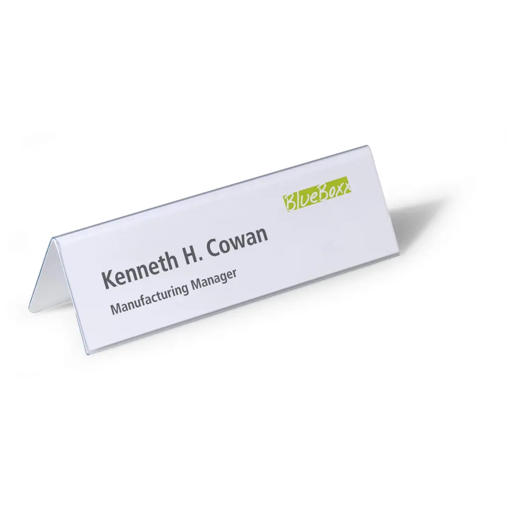 Durable Table Place Name Holder 61x210mm Transparent (Pack 25) - 805219