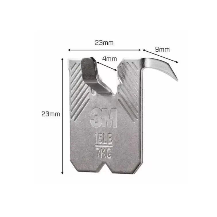 3M CLAW Picture Hanger For Plasterboard Stainless Steel Holds Up To 7Kg (Pack 2) - 7100269135