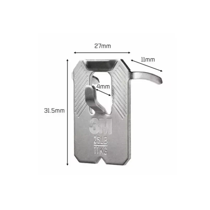 3M CLAW Picture Hanger For Plasterboard Stainless Steel Holds Up To 11Kg (Pack 2) - 7100269194