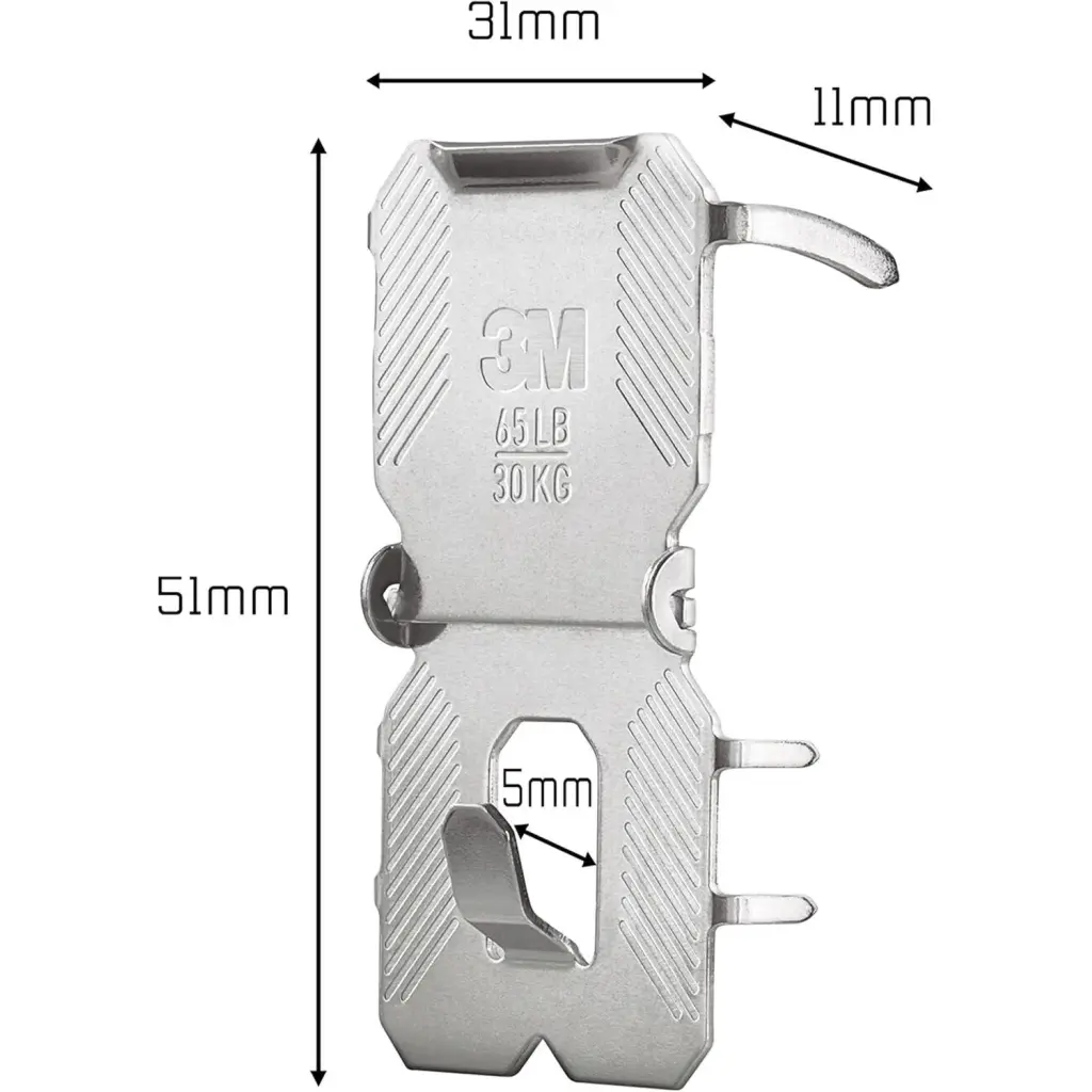 3M CLAW Picture Hanger For Plasterboard Stainless Steel Holds Up To 30Kg (Pack 2) - 7100269195