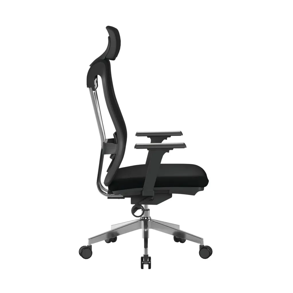 Nautilus Designs Moritz High Back Mesh Ergonomic Executive Chair With Adjustable Arms & Headrest Black - Certified for 24 Hour Use - BCM/M355/BK