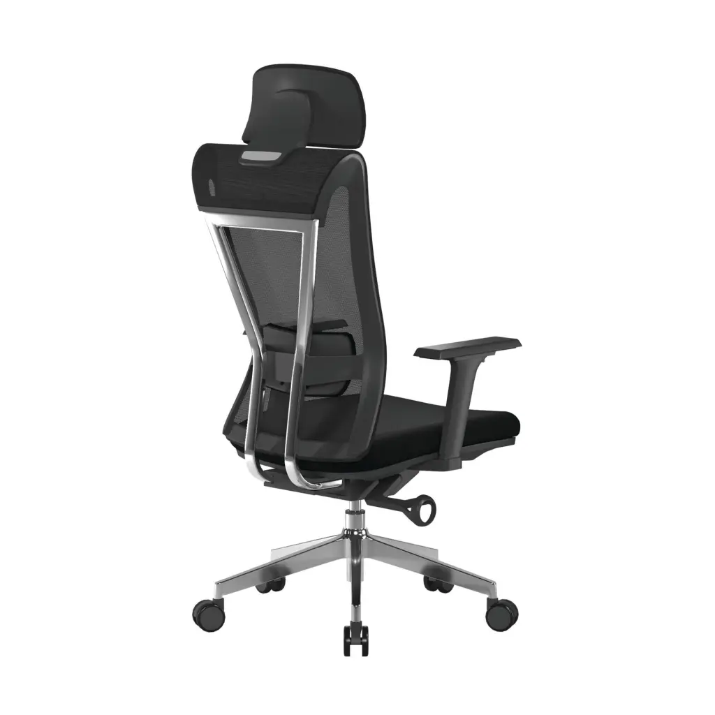 Nautilus Designs Moritz High Back Mesh Ergonomic Executive Chair With Adjustable Arms & Headrest Black - Certified for 24 Hour Use - BCM/M355/BK