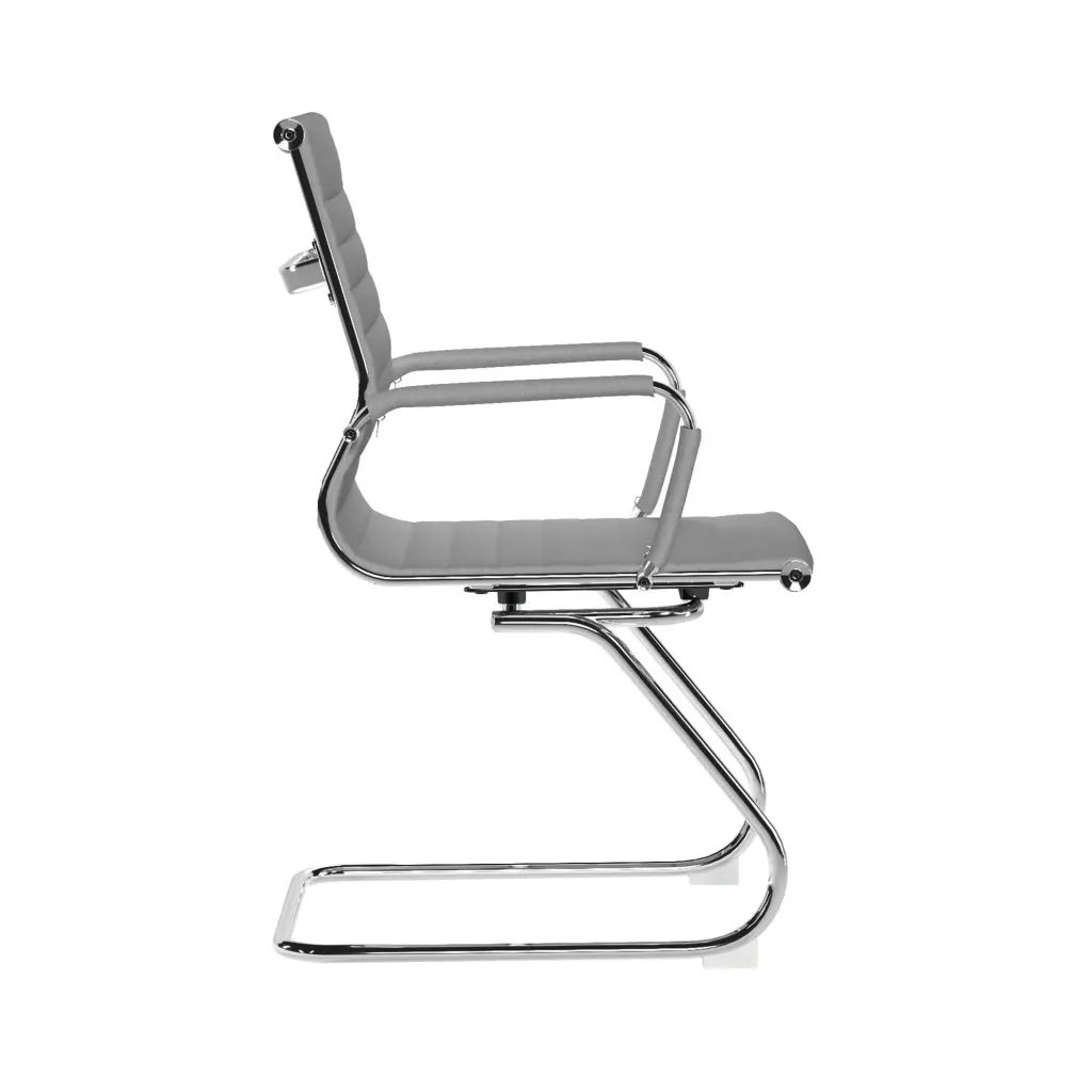 Nautilus Designs Aura Contemporary Medium Back Fabric Executive Cantilever Visitor Chair With Fixed Arms and Chrome Base Grey - BCF/8003AV/GY