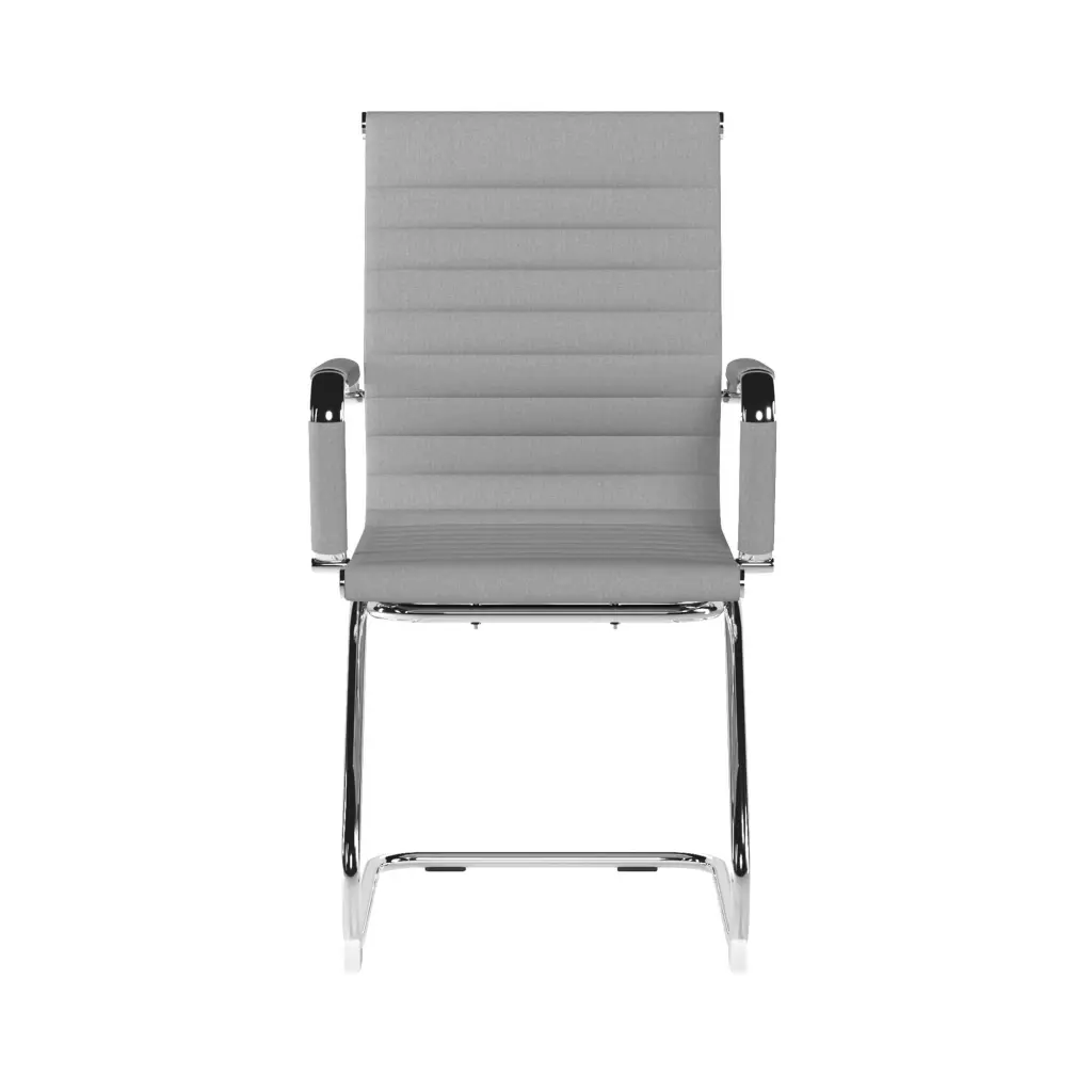 Nautilus Designs Aura Contemporary Medium Back Fabric Executive Cantilever Visitor Chair With Fixed Arms and Chrome Base Grey - BCF/8003AV/GY