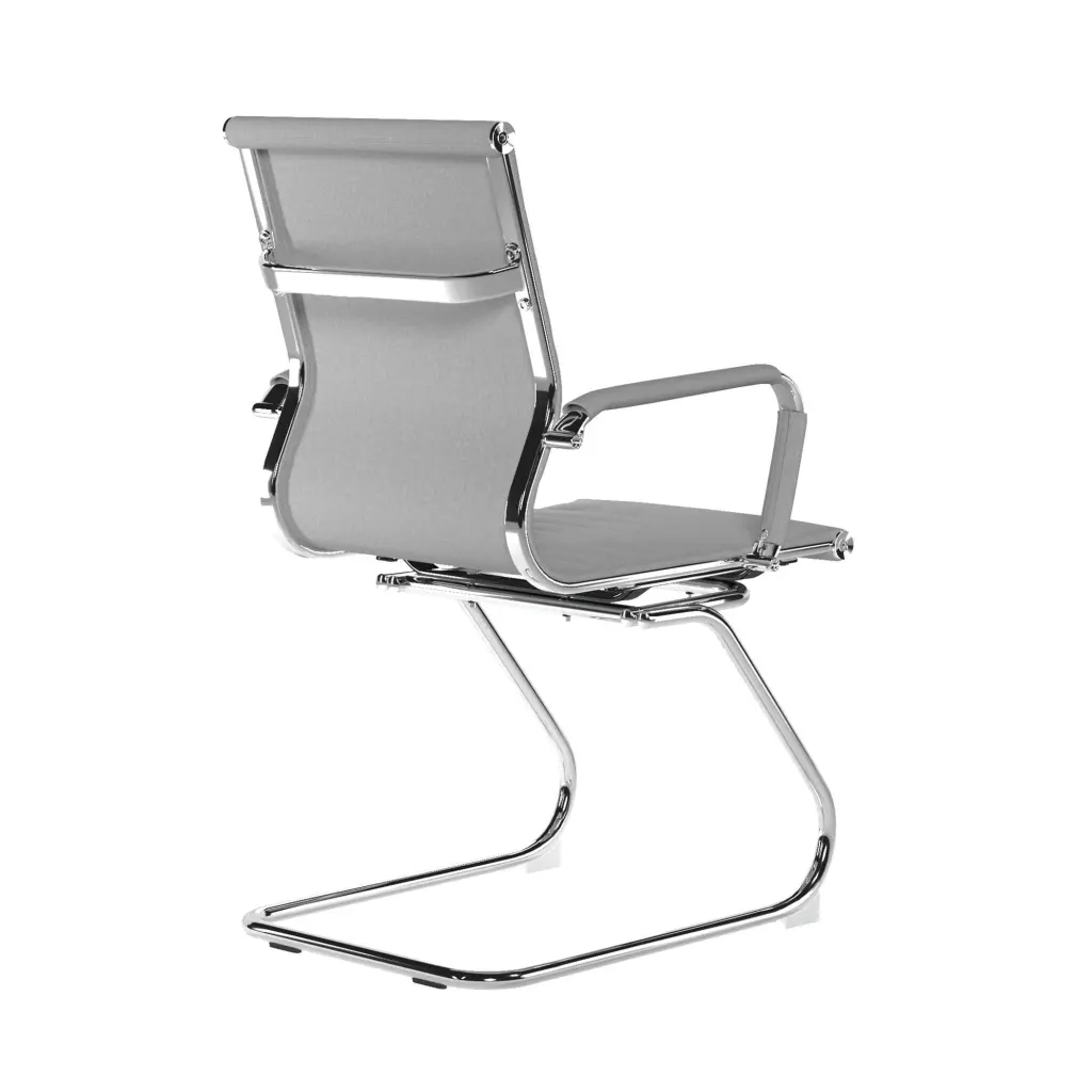 Nautilus Designs Aura Contemporary Medium Back Fabric Executive Cantilever Visitor Chair With Fixed Arms and Chrome Base Grey - BCF/8003AV/GY