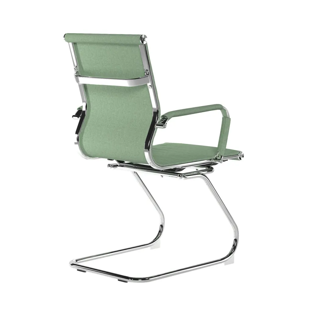 Nautilus Designs Aura Contemporary Medium Back Fabric Executive Cantilever Visitor Chair With Fixed Arms and Chrome Base Green - BCF/8003AV/GN