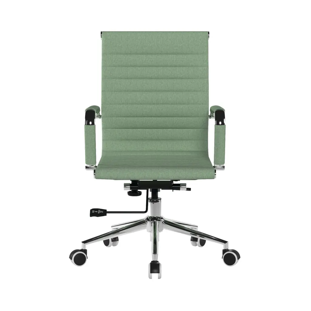 Nautilus Designs Aura Contemporary Medium Back Fabric Executive Office Chair With Fixed Arms and Chrome Base Green - BCF/8003/GN