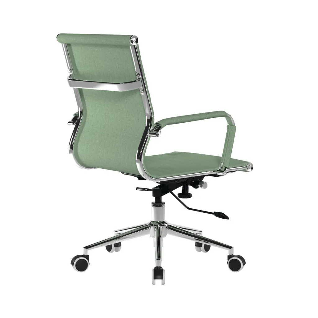 Nautilus Designs Aura Contemporary Medium Back Fabric Executive Office Chair With Fixed Arms and Chrome Base Green - BCF/8003/GN